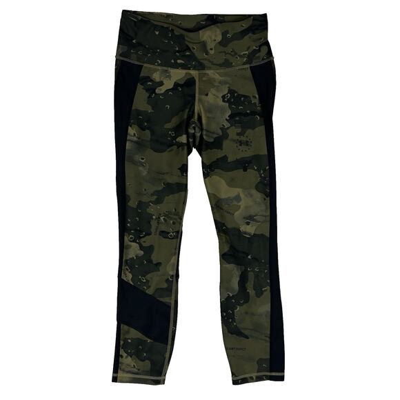 Under Armour Ankl Leggings Womens Medium Green Army Camouflage USA BLD.SWT.RSPCT - Picture 1 of 10